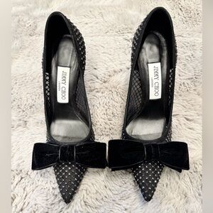 Jimmy Choo Love crystal mesh with velvet bow